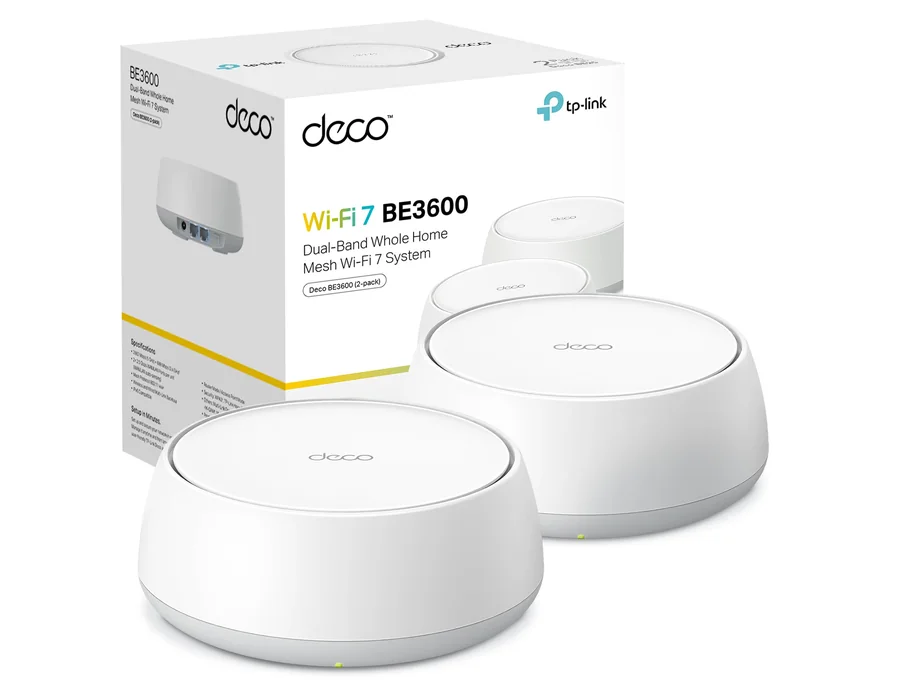 TP-Link Deco BE3600 (2-Pack) Sistema WiFi 7 Mesh, BE3600 Doble Banda, 420m²