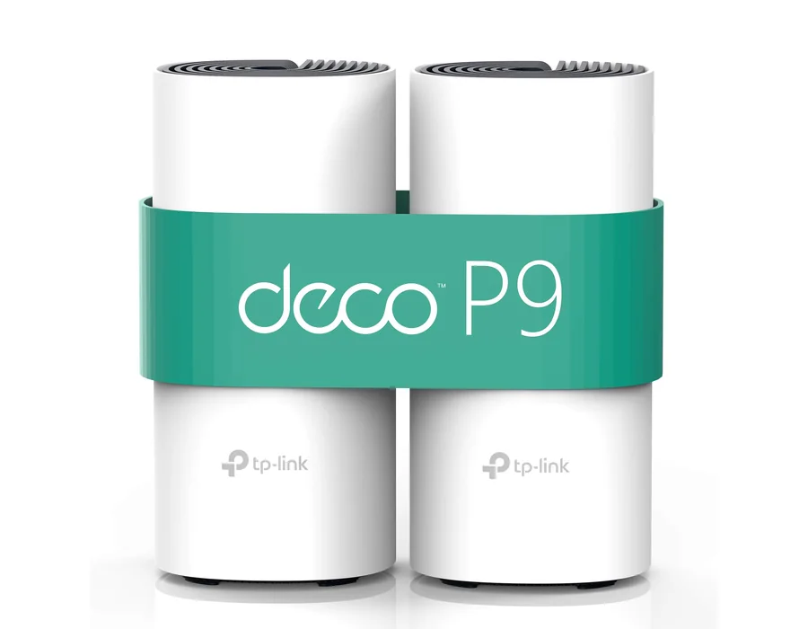 TP-Link Deco P9(2-Pack) - Sistema WiFi 5 Mesh, PLC WiFi, AC1200, 370 m²