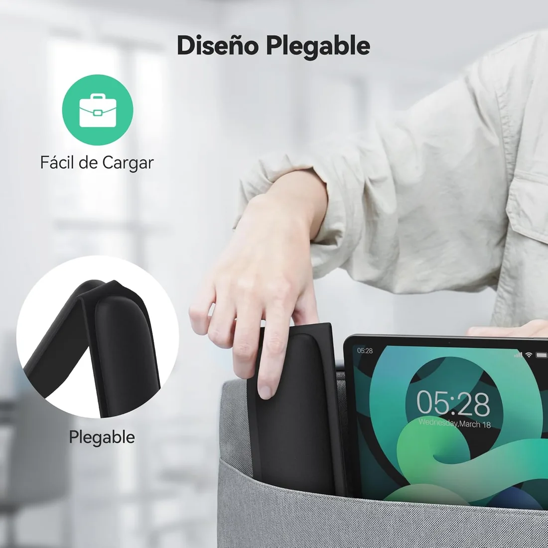 TECKNET 2 in 1 Alfombrilla Ratón con Apoyo y Reposamuñecas Teclado | Ergonómico Aliviar Dolor, Suave&Espuma con Memory, Impermeable&Antideslizante Gaming Mousepad para Casa/Oficina/Juegos foto 3