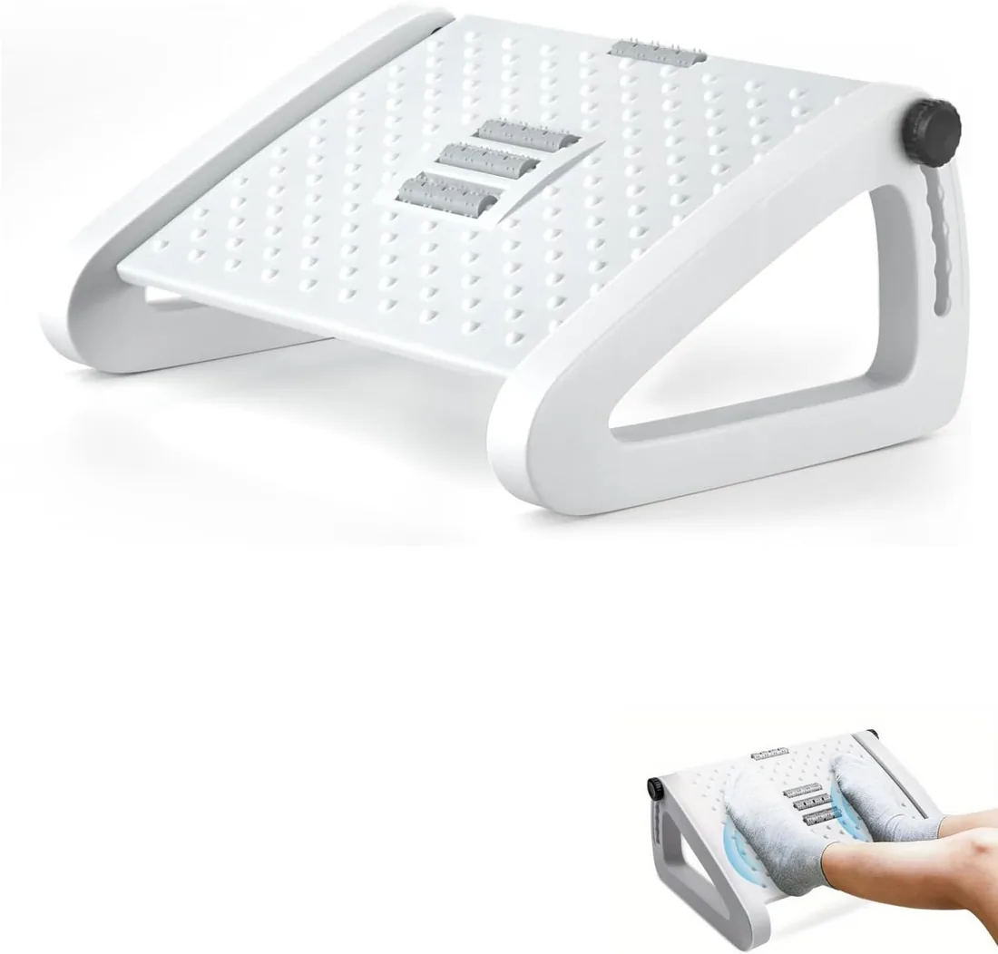 MAGIC SELECT Reposapiés Oficina Ergonómico para Pies Bajo Escritorio | Soporte Ajustable, Antideslizante, Función de Masaje, Mejora la Postura y la Circulación foto 2