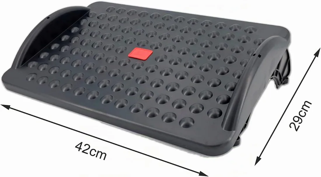 Reposapiés de Oficina Ergonómico e Inclinable - Fabricado con Plástico Reciclado - 42x29x7,5 cm - Accesorio de Oficina - Superficie con textura efecto masaje - Fabricado en España foto 3