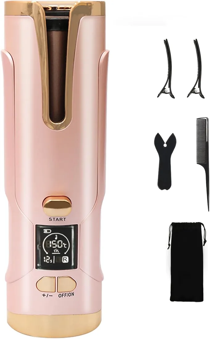 Rizador de Pelo Automático, Rizador Inalámbrico Tipo C Recargable de 20 mm