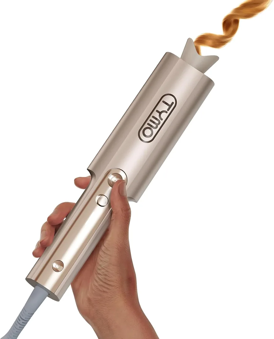 Rizador de Pelo Automatico - TYMO Curlpro Plus Rizador pelo Ondas Automático Rizos Grandes 25mm Beach Waves Moldeador Tenacilla para Pelo Largo Hair Curler Anti-Quemaduras Calentamiento Rápido Dorado