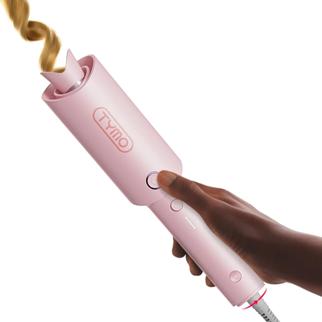 TYMO CURLPRO Rizador de Pelo Automático - Portátil Moldeador Tenacilla de Pelo Automatico de 25 mm, 160-210℃, Rizos Grandes Fácilmente, Plancha Pinzas Rizadora Cerámica, Antiquemaduras, Rosa foto 3