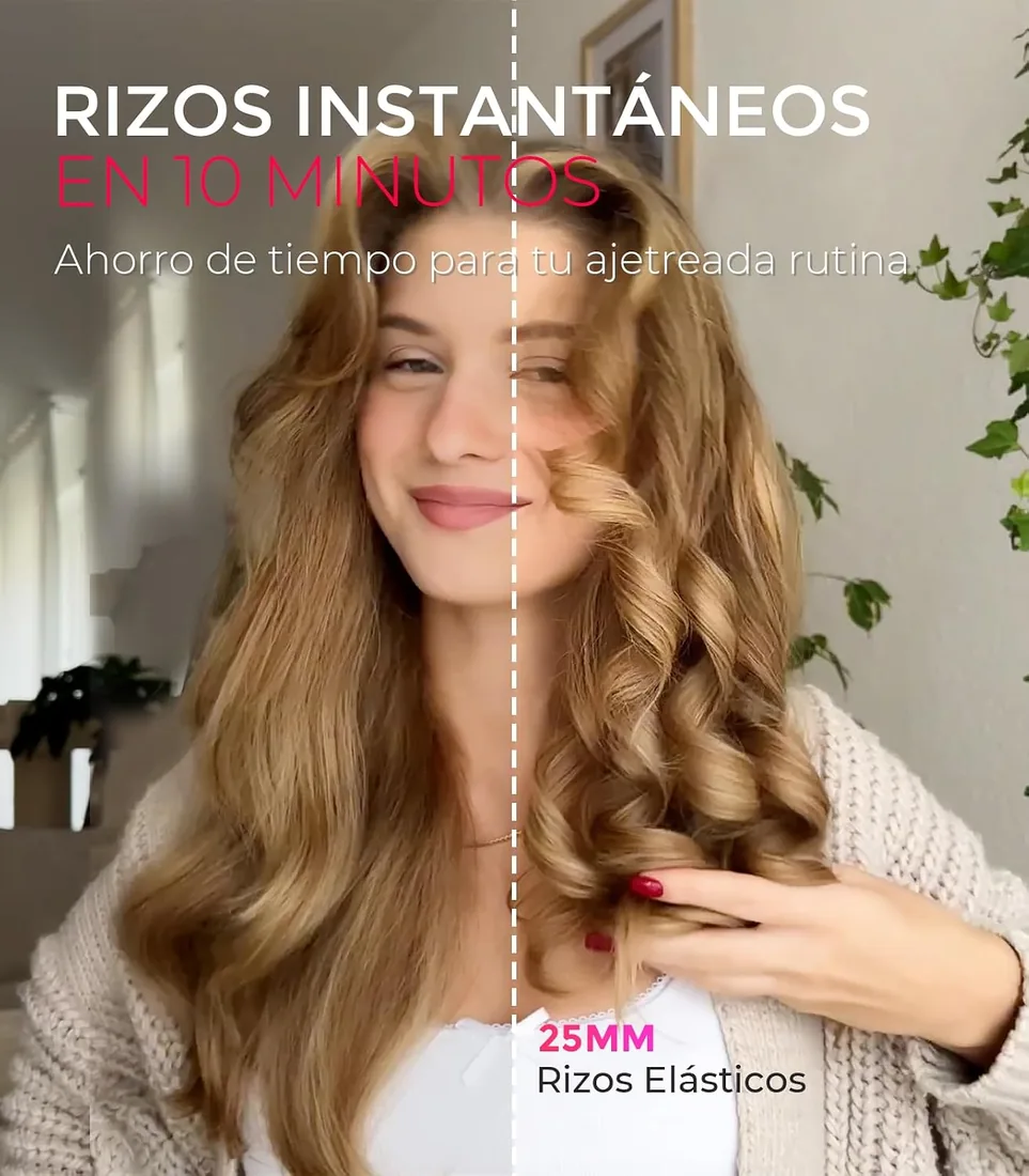 TYMO CURLPRO Rizador de Pelo Automático - Portátil Moldeador Tenacilla de Pelo Automatico de 25 mm, 160-210℃, Rizos Grandes Fácilmente, Plancha Pinzas Rizadora Cerámica, Antiquemaduras, Gris Metálico foto 3