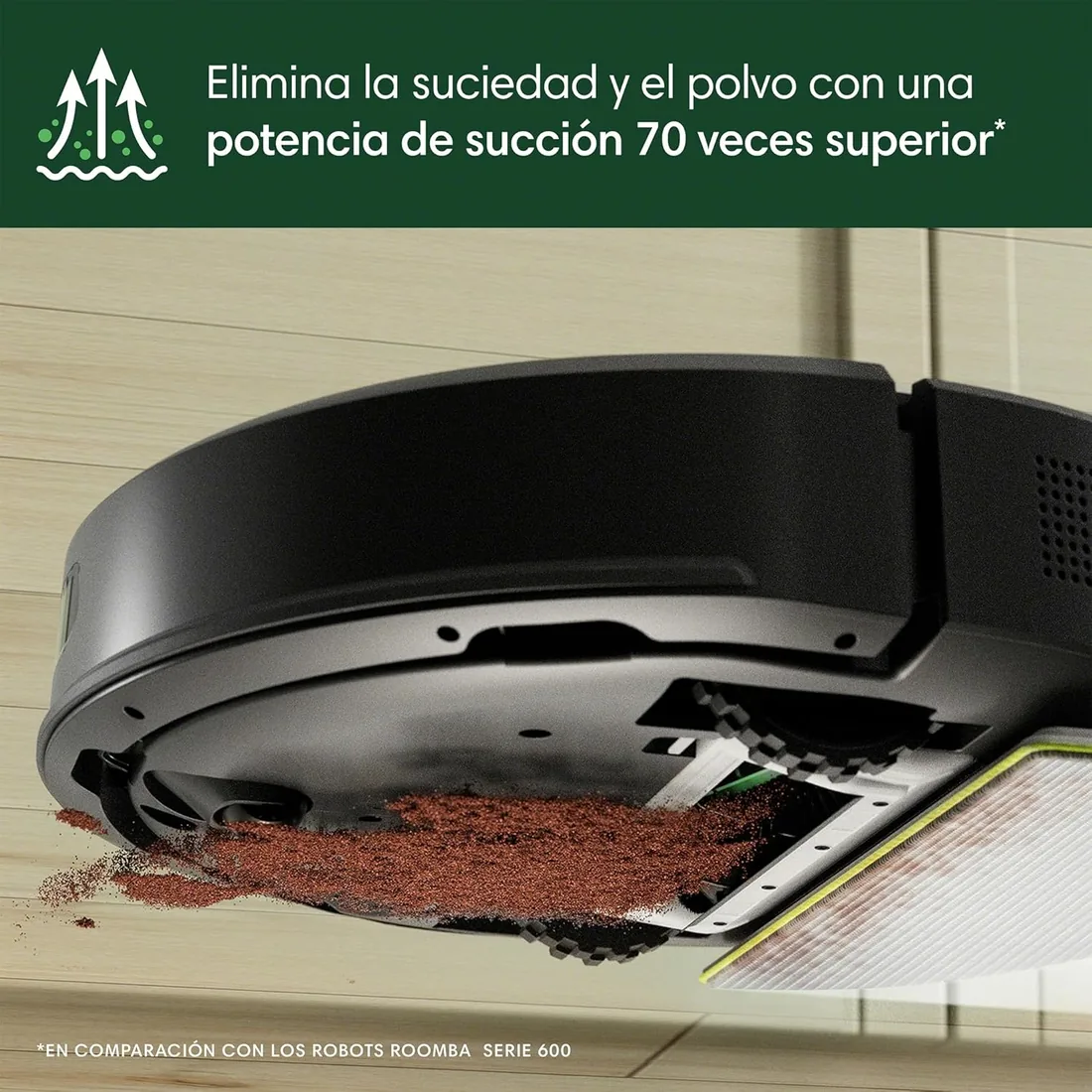 iRobot Roomba 105 Combo, Aspirador y friegasuelos, Clearview LiDAR Mapeo Inteligente, 7000Pa,120 mins,4 Fases, SmartScrub, Evita obstáculos, Zonas exclusión, Recarga y reanuda,App, 3 Modos Limpieza_N foto 3