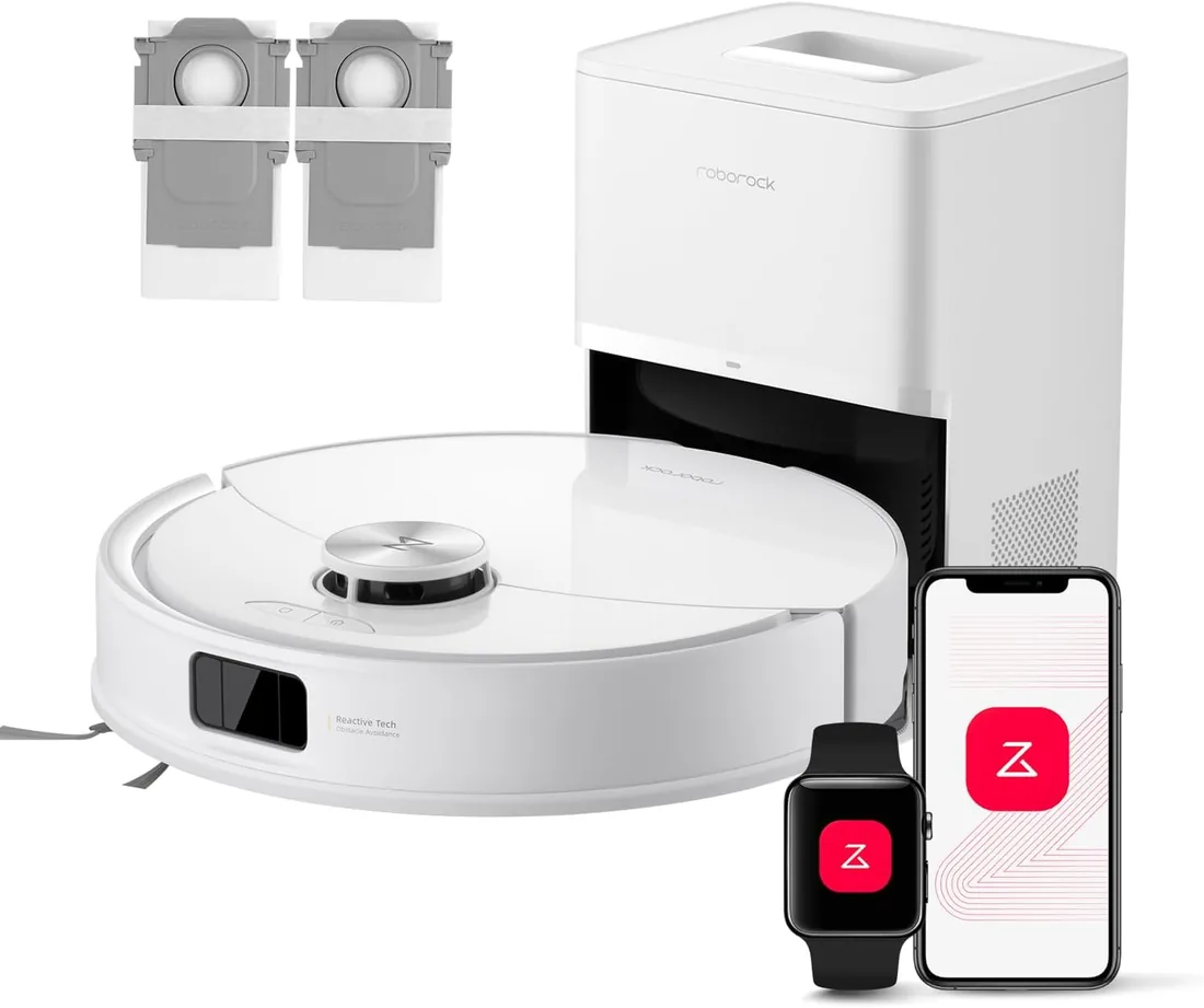 roborock Q10 S5+ Set Robot Aspirador y Fregasuelo 2 en 1 10000 Pa, Blanco