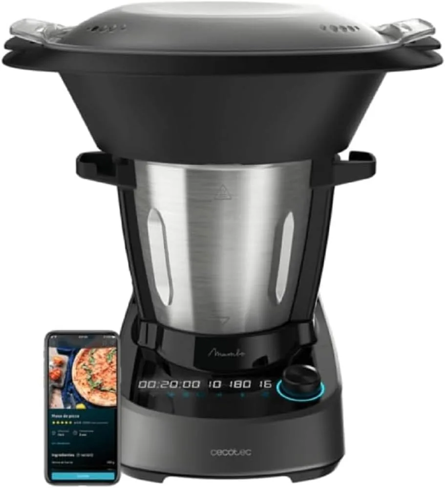 Cecotec Robot de Cocina Multifunción Mambo 11090. 1600 W, 37 Funciones, APP, Báscula y Jarra de 3,3 Litros de Acero inoxidable apta para Lavavajillas, Recetario y Accesorios foto 3