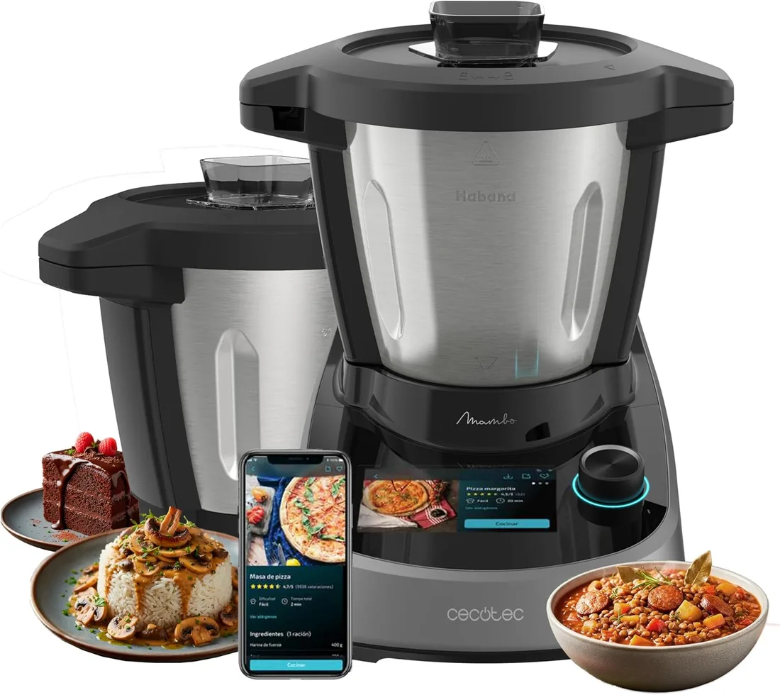 Cecotec Robot de Cocina Multifunción Mambo Touch con Jarra Habana Pro. | 37 Funciones, Pantalla TFT Táctil, App Mambo, 3.3L, Báscula, Autolimpieza, Jarra Inox y Jarra Antiadherente Habana foto 2
