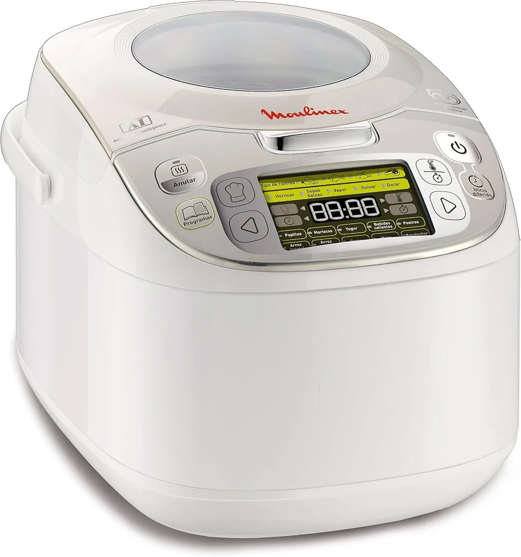 Moulinex Maxichef Advance MK8121 - Robot de cocina, 45 programas de cocción, programable hasta 24 horas, bol con capacidad hasta 4 personas, función diferido programable, Plata Premium foto 2