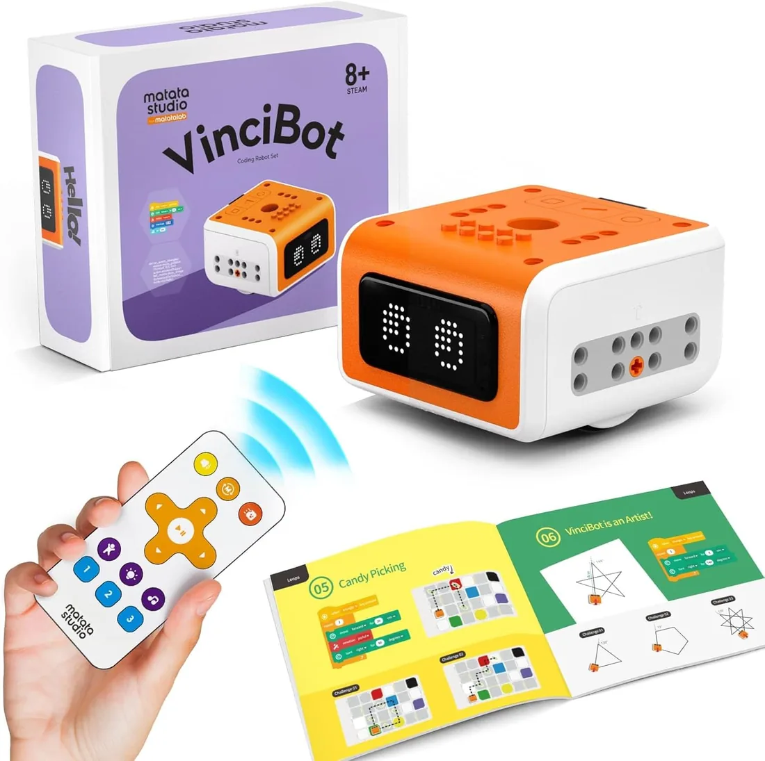 Robots Juguetes Programables Niños de 8-12 años, VinciBot Robot de Codificación IA con App Control Remoto Compatible Scratch Python Robot Electrónico Inteligente Juguetes Educativos Stem foto 2