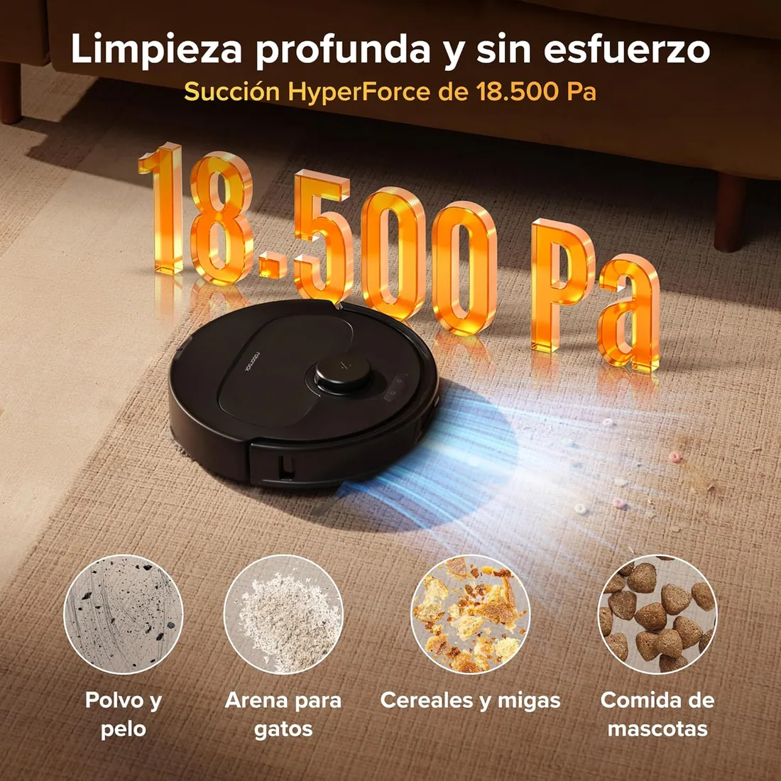 roborock Qrevo S Pro Robot Aspirador (Versión Mejorada del QV 35A) Succión de 18500 Pa, Base Todo en Uno, 2,7L Bolsa para Polvo, Sistema antienredos, Evitación de Obstáculos, Negro foto 3