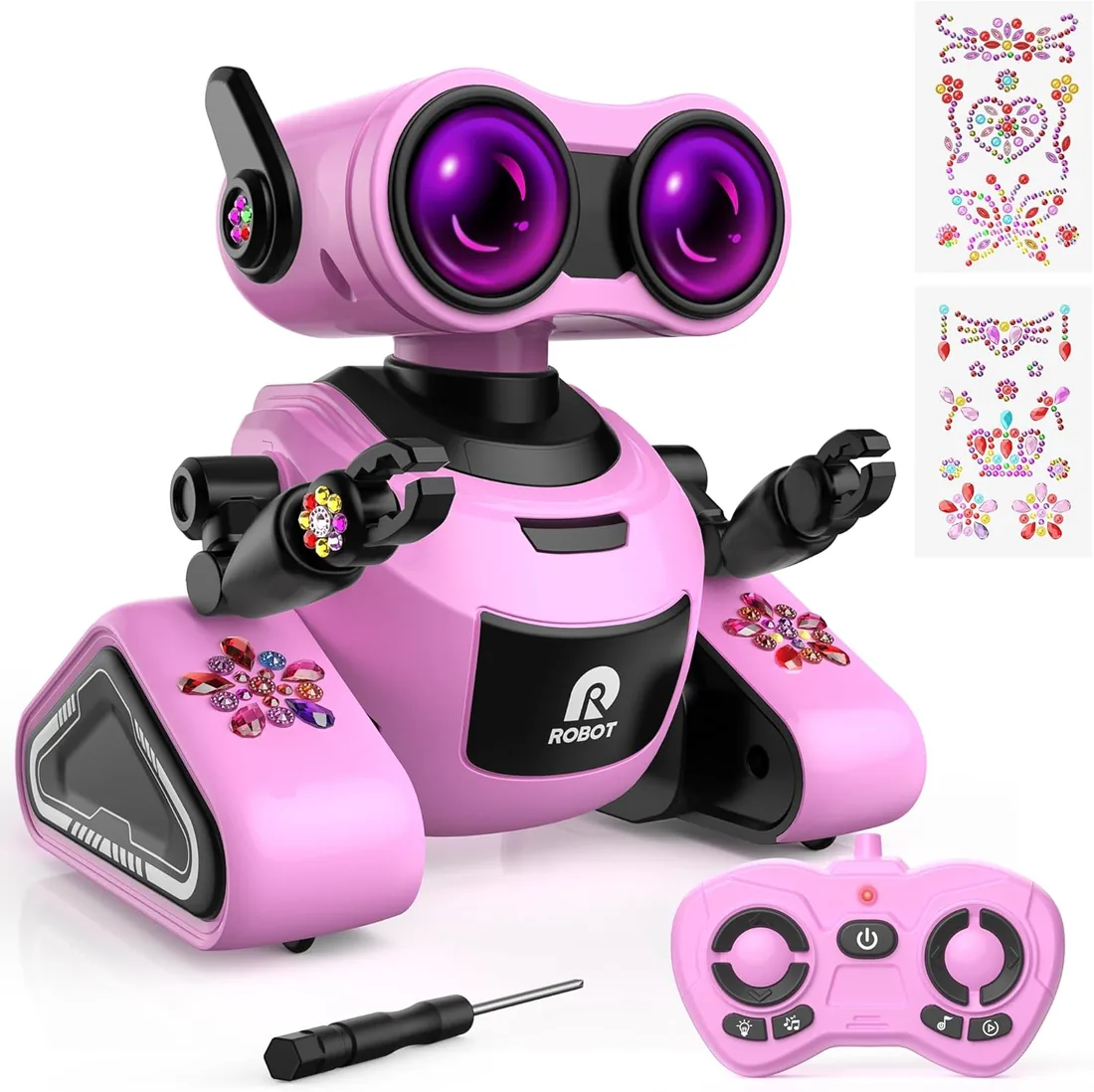 Yerloa Robot para niños niñas, Juguetes Robot de Control Remoto Recargable con Pegatina, Baile y música, Juguetes Robot para niños de 3 4 5 6 7 8 años Regalo foto 3