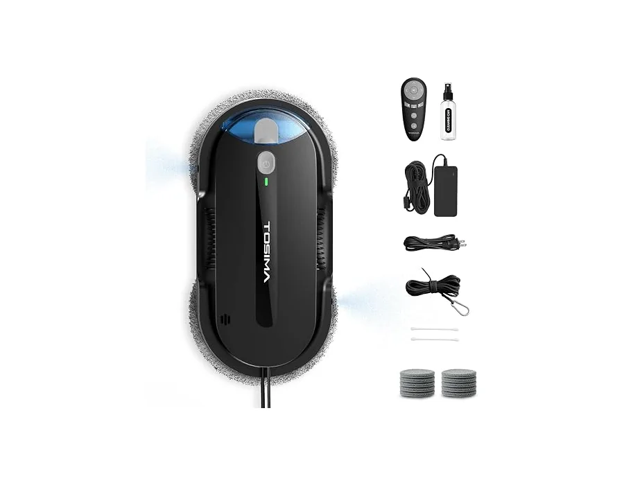 Tosima Robot limpiacristale X1 – Robot de Limpieza de Ventanas con Doble Boquilla y atomización ultrasónica de Agua, depósito de Agua de 85 ml con Ventana, Limpiador automático de foto 2