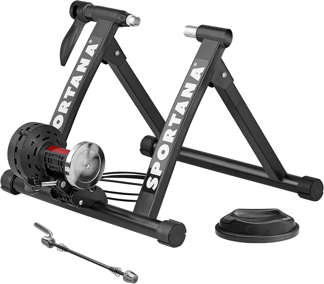 Rodillo Bicicleta Plegable 26' y 28' Magnético 6 Niveles máx 150Kg Entrenamiento Ciclismo Interior foto 3