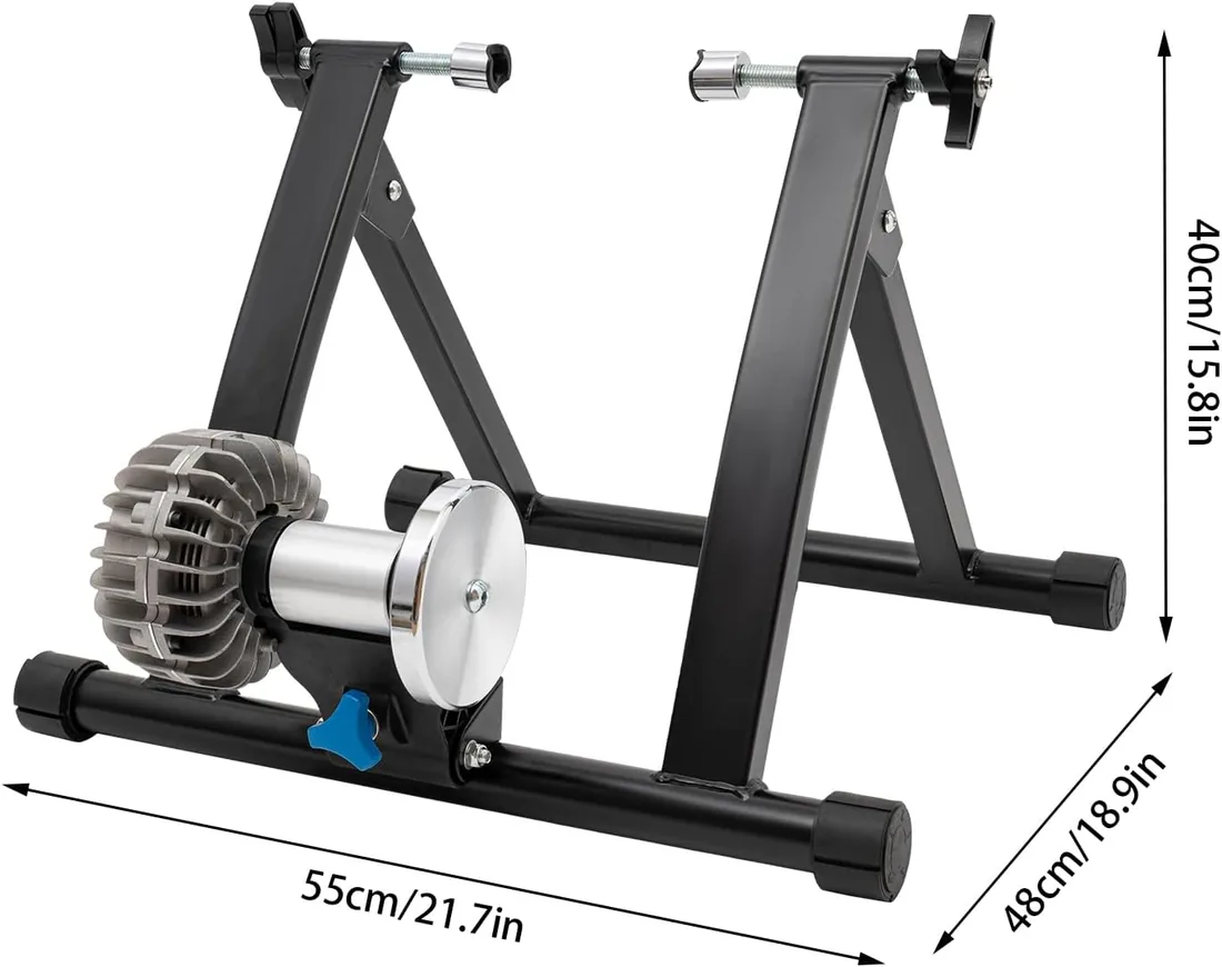 Rodillo de entrenamiento para bicicleta, 900 W, ajustable, con cojín delantero, silencioso, soporte de entrenamiento, capacidad de carga de 150 kg, para bicicletas de 26 a 29 pulgadas y bicicletas de foto 2