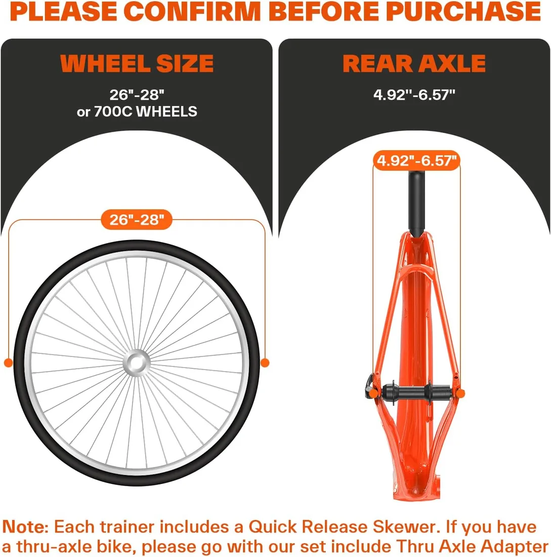 Sportneer Turbo Trainer - Entrenador de Bicicleta con 6 ajustes de Resistencia para Interior, Soporte magnético de Acero para Ejercicio de Bicicleta con Rueda de reducción de Ruido para Entrenador de foto 3
