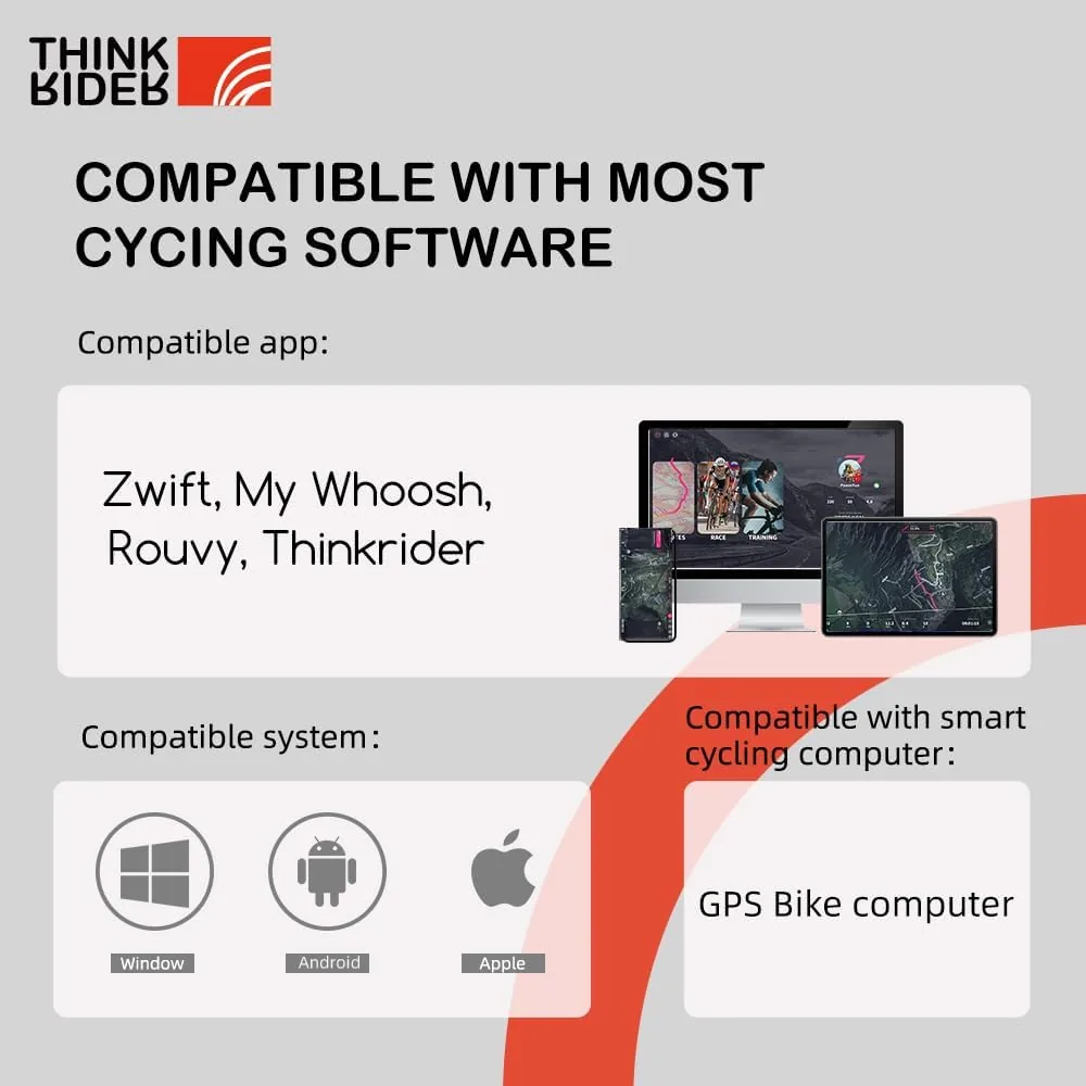 ThinkRider X2Max - Rodillo de Entrenamiento para Bicicleta Inteligente diseño portátil silencioso, Compatible con Ant + y BLE foto 3