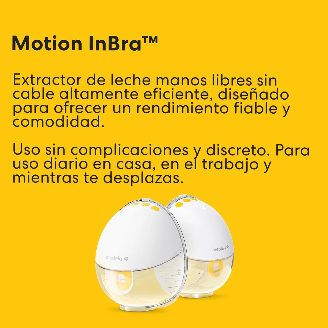 Medela Swing Flex - Sacaleches eléctrico, diseño compacto, con protectores mamarios PersonalFit Flex y tecnología Medela de extracción en 2 fases, Amarillo (101034985) foto 3