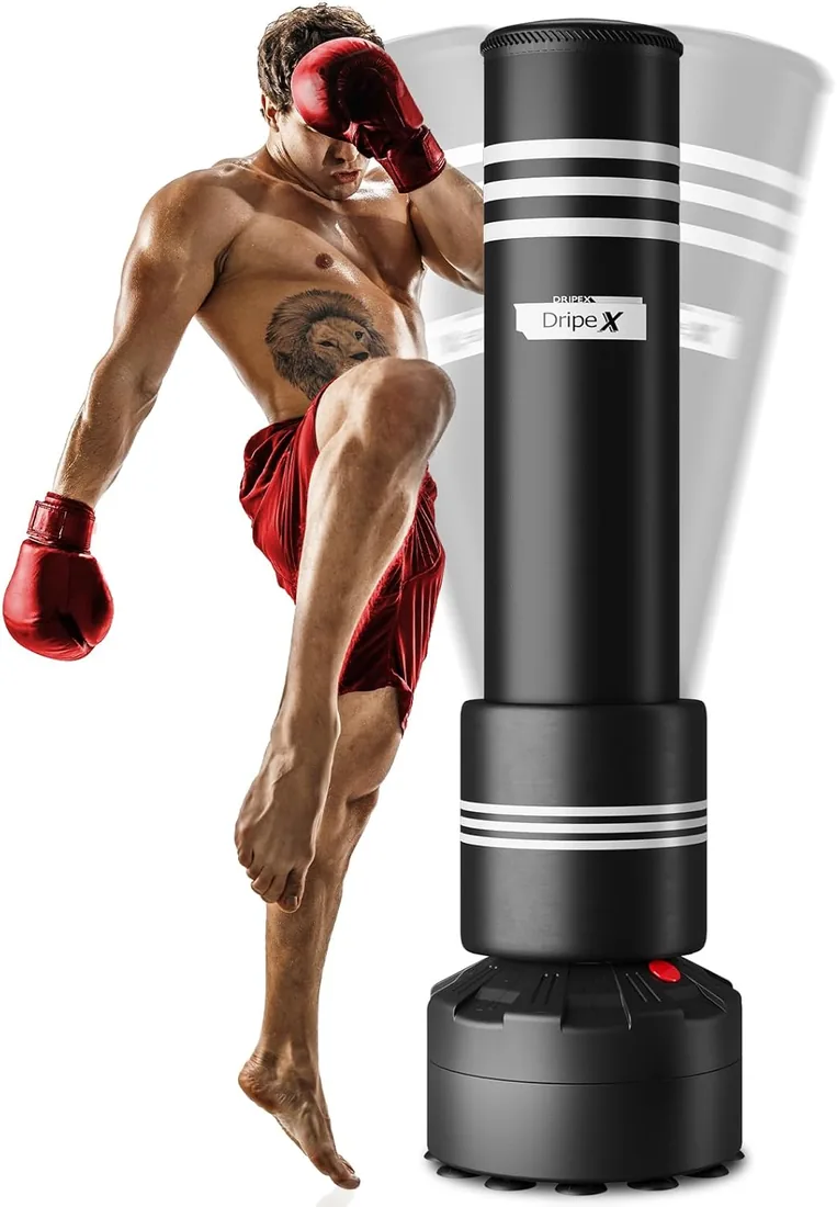 Dripex Saco de Boxeo de Pie para Adultos, Compañero de Boxeo de MMA | Entrenador de Boxeo, con Base de Succión, Rellenable de Arena or Agua foto 2