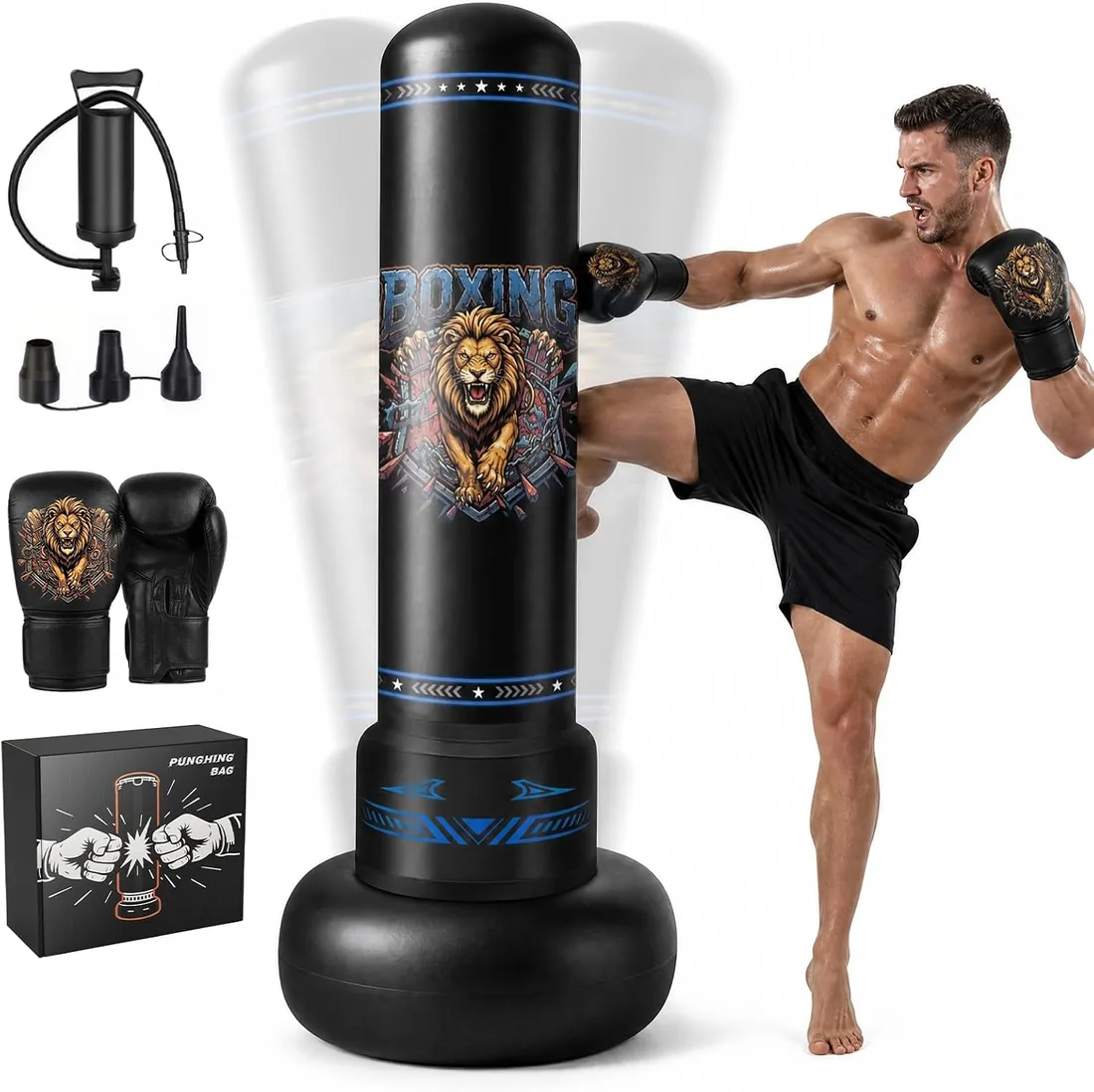 Saco de Boxeo de Pie 180cm para Adultos Saco Boxeo