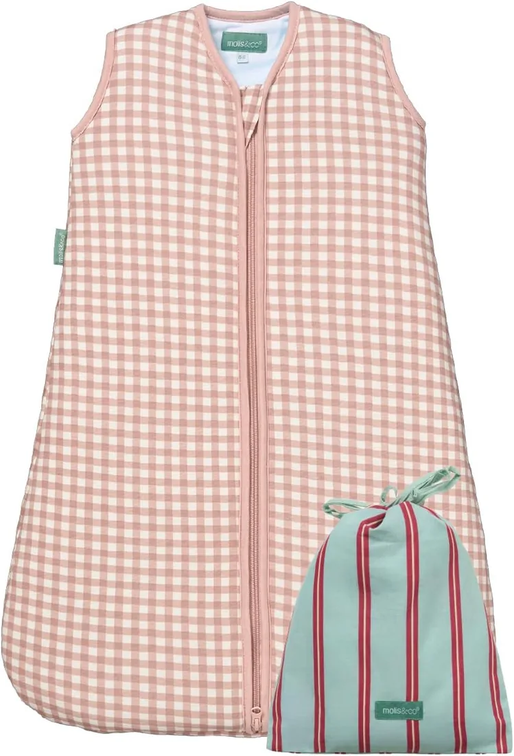 molis&co - Saco de Dormir para bebé 2.5 TOG - 70 cm (0-6 Meses) - Saco Dormir Bebe Invierno (Unisex) - 100% algodón (Oeko-Tex 100) - Acolchado, Suave y Cálido - Dusty Rose