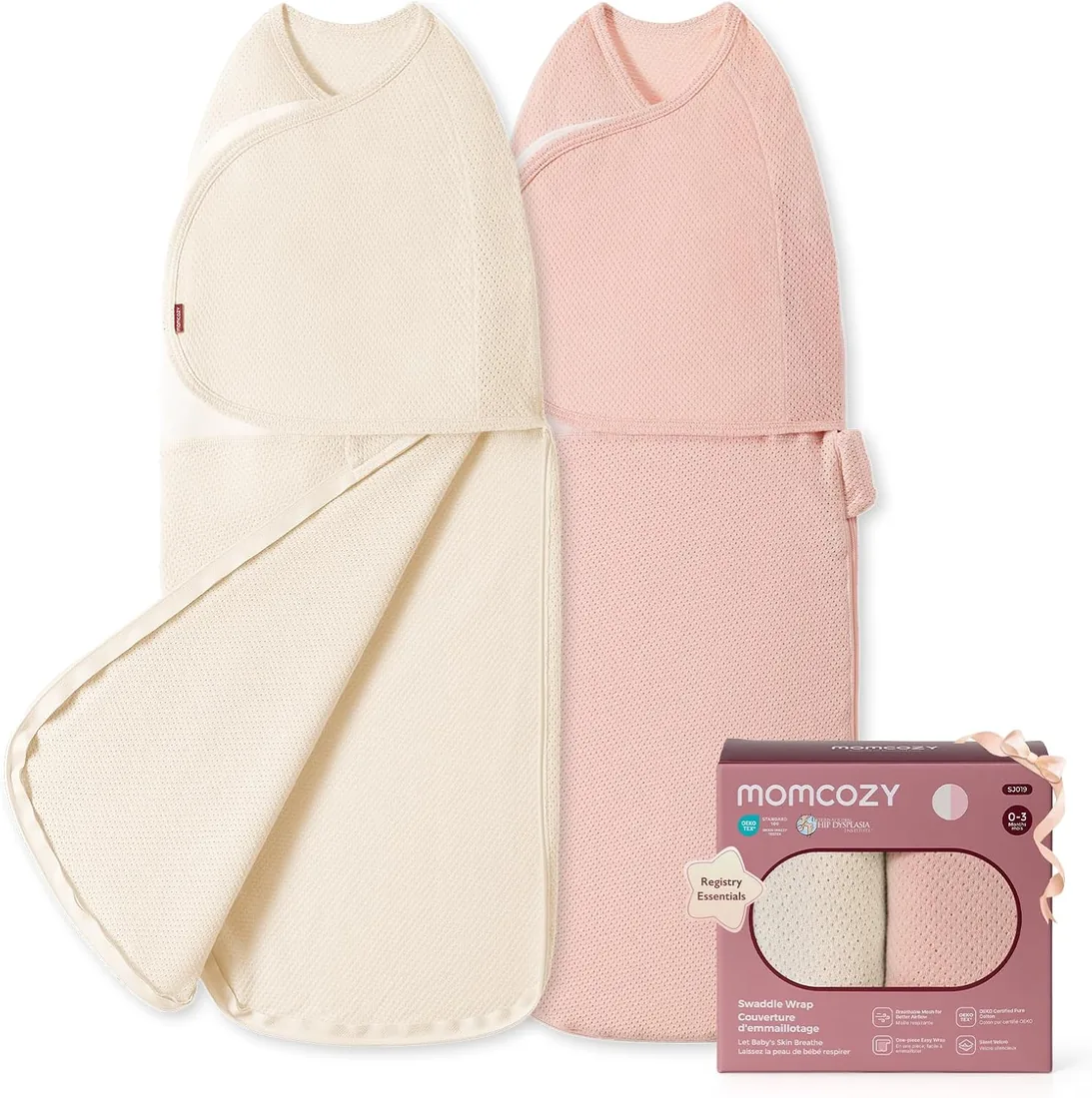 momcozy Saco de Dormir Bebé Transpirable Airflow Algodón 100%, Arrullo Recién Nacido 0-3 Meses, Reduce el Sobrecalentamiento y el Reflejo de Sobresalto