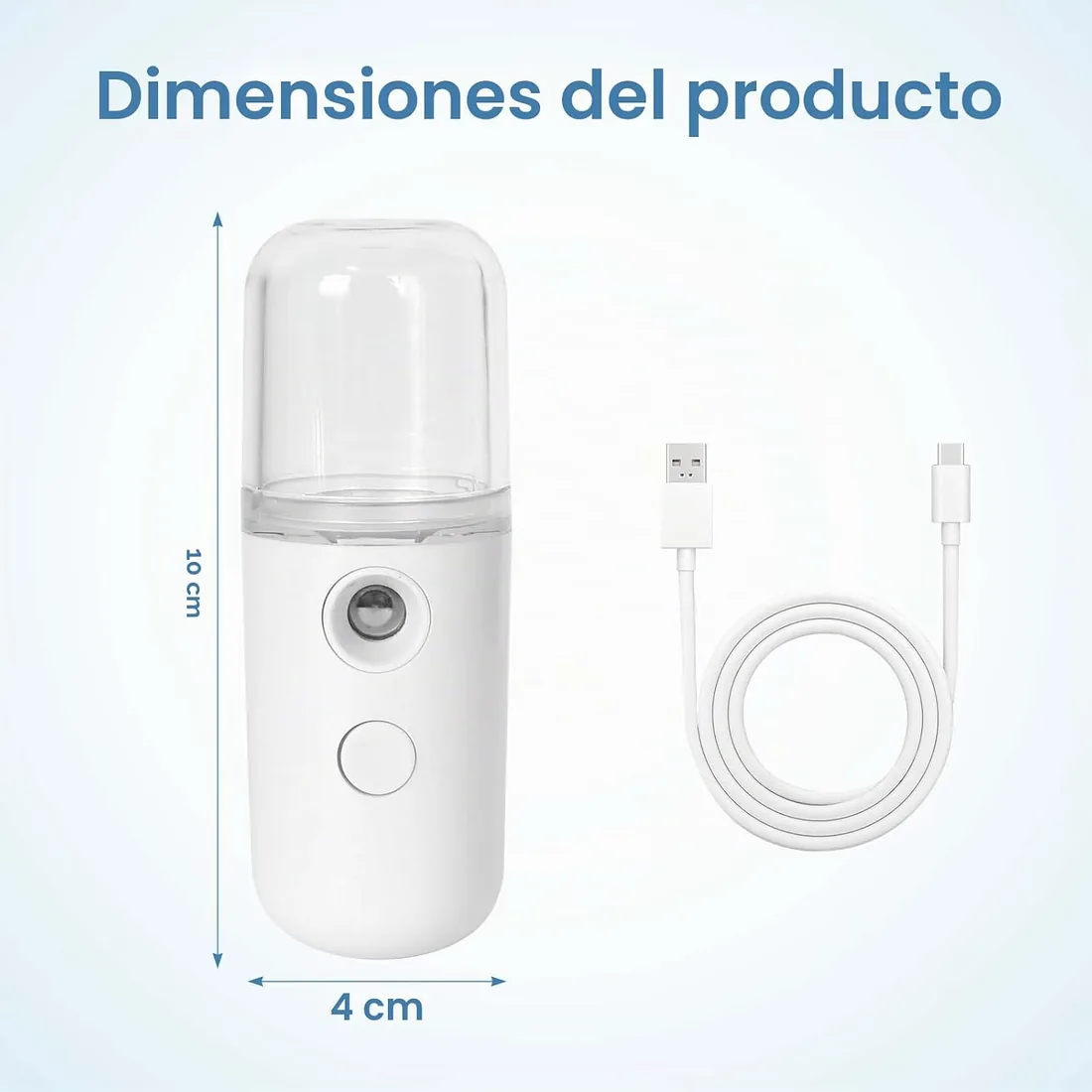 30 Ml Mini Pulverizador Facial, Nano Facial Mist Sprayer, Vaporizador Facial Recargable Usb Mini Face Hidratante Rostro Humidificador Para Belleza, Maquillaje, Hogar Y Viaje,Blanco foto 2