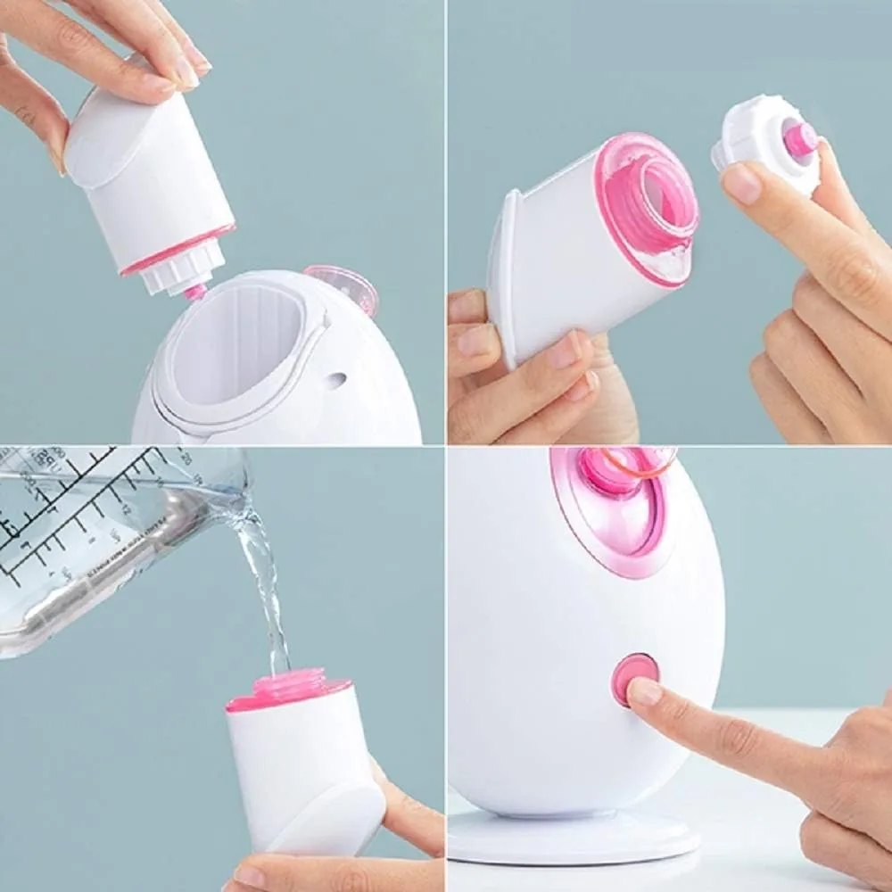 InnovaGoods Moispa Sauna Facial Eléctrica - Nano-vaporizador, Hidratación Profunda, Limpieza Intensiva, 90ml, 40ºC, Apagado Automático, Blanco Rosa, ABS foto 3