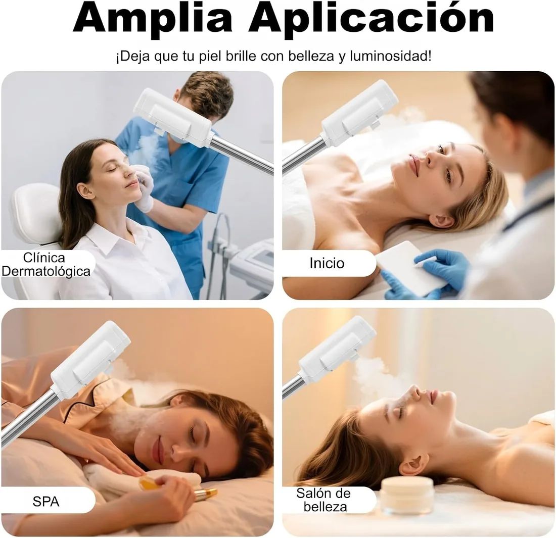Vaporizador facial a 42 °C, vaporizador multifuncional, con boquilla giratoria de 360 grados y panel de control LCD, profesional para salón y hogar foto 2