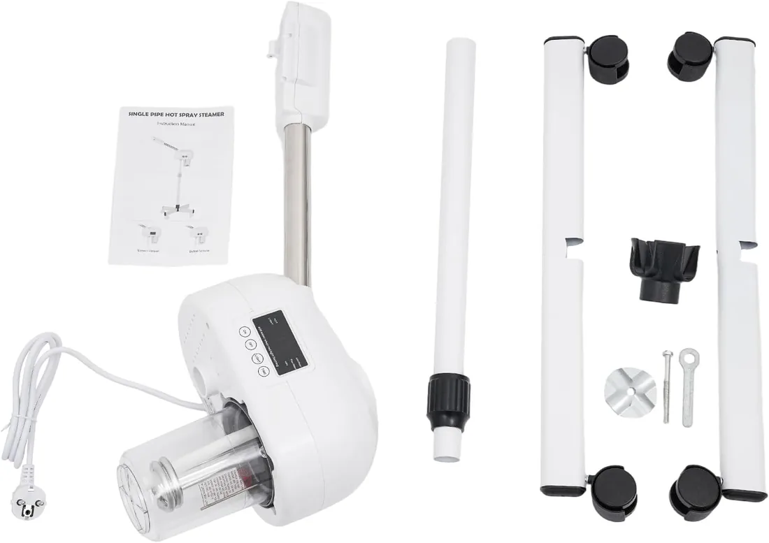 Vaporizador facial de pie de ozono, humidificador LED, vaporizador de aire caliente, sauna facial, limpiador de poros, vapor facial, brazo giratorio, para familias, hospitales, salones de belleza foto 2