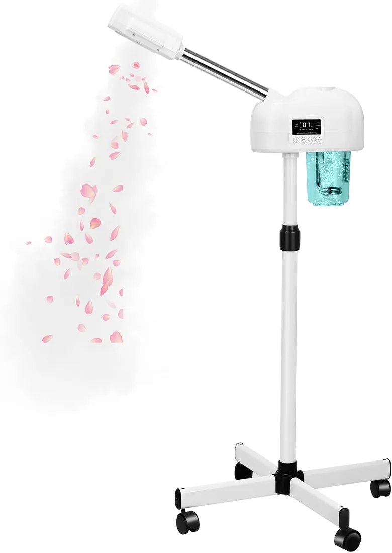 Vaporizador facial profesional, spray de niebla caliente nano iónico, función de temporizador, máquina de vapor facial, vaporizador facial para esteticistas, spa en casa