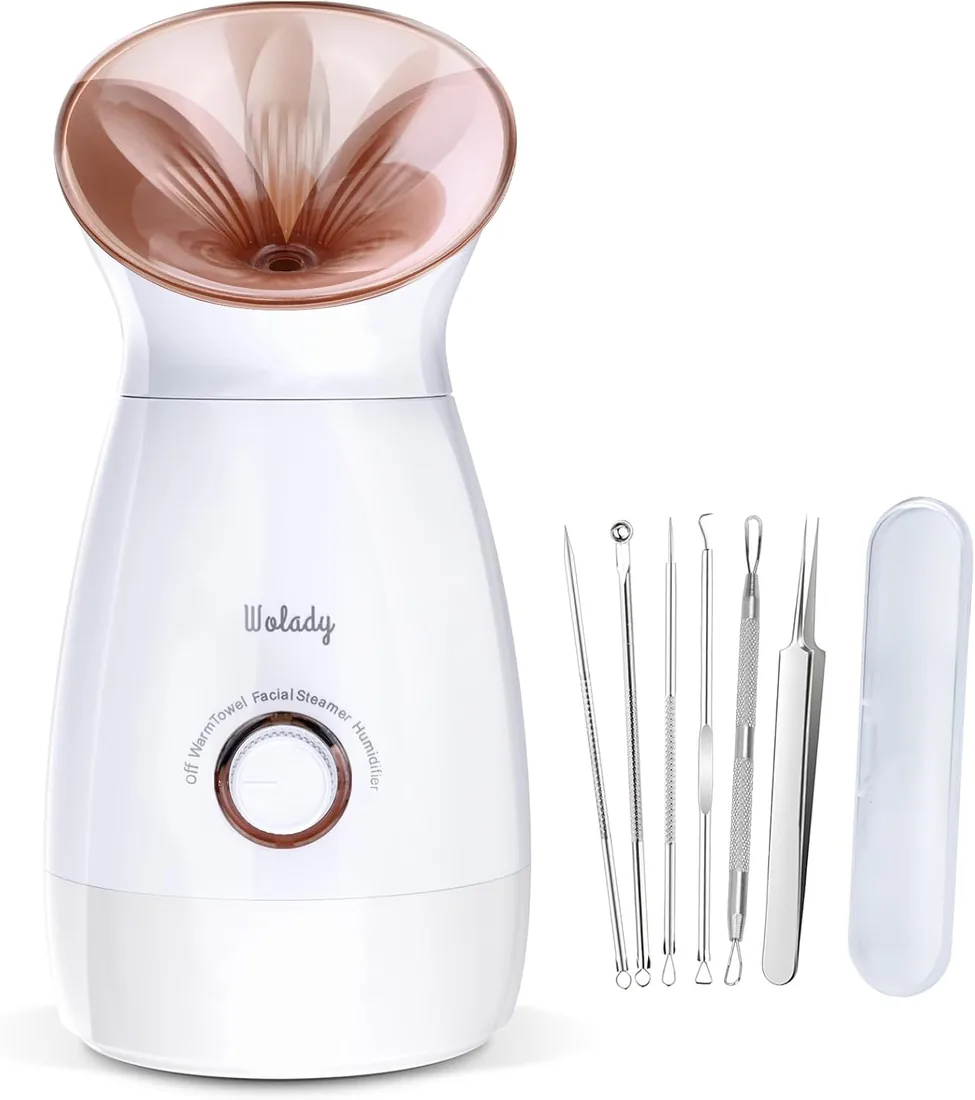 Vaporizador facial,vaporizador nano iónico para spa, función 3 en 1, desmontable, 200 ml, tratamiento de spa, apto para sauna, humidificador, limpieza de poros (Oro rosa)