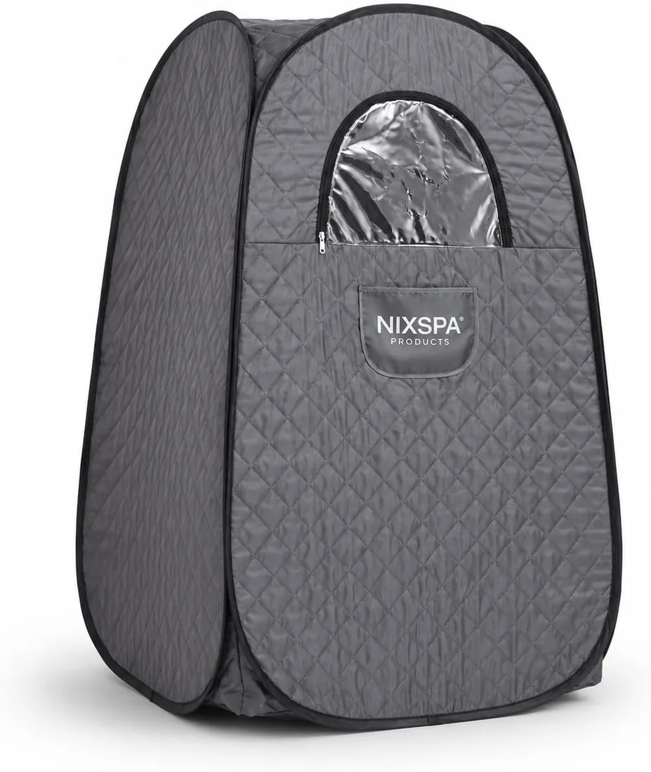 Sauna portátil de Vapor con Cabina Plegable y generador Independiente – Sauna de Vapor para casa con Tejido Acolchado 3 Capas, Ventana Transparente y Silla Plegable incluida, 143 × 80 × 80 cm