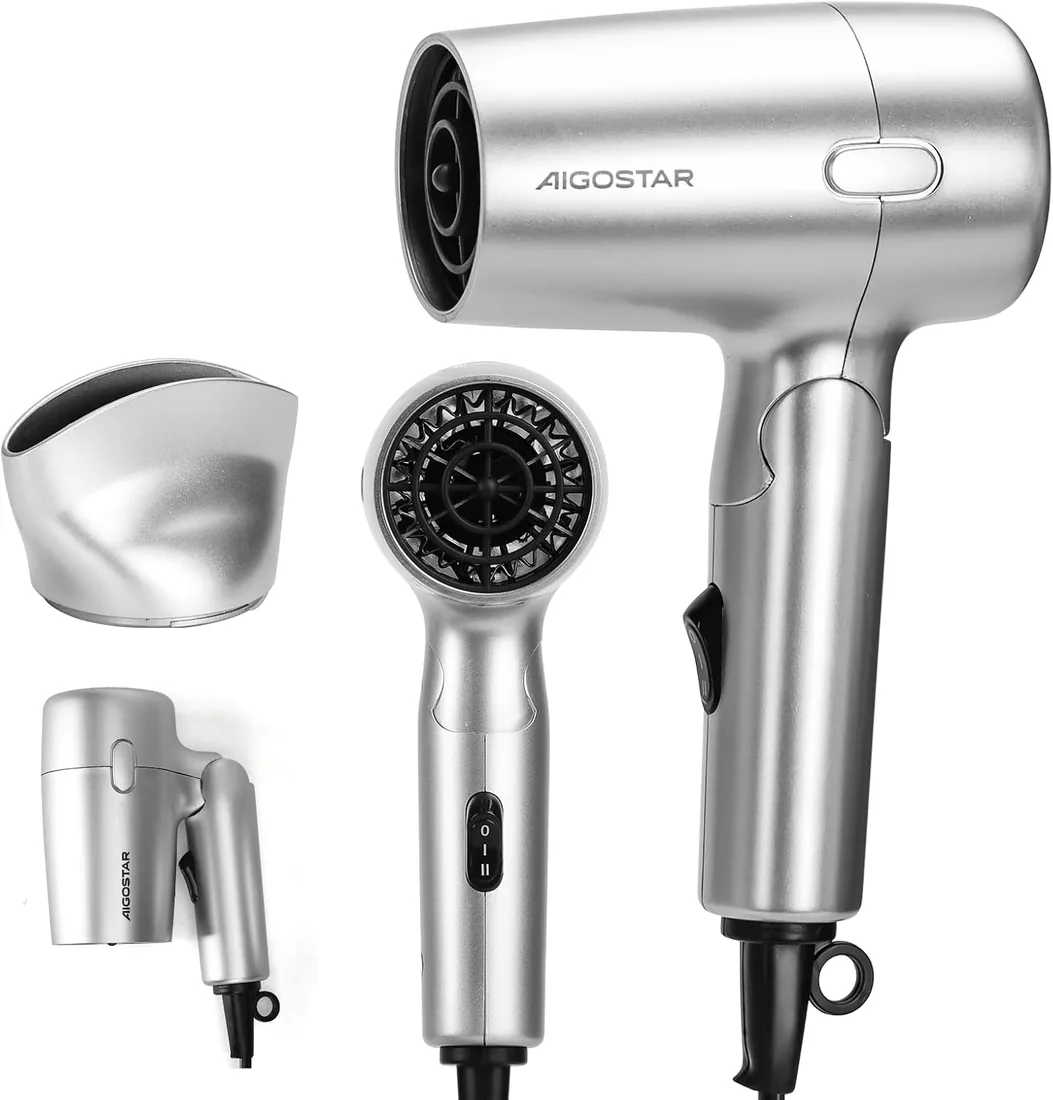 Aigostar Secador de Pelo Viaje 1200W, Ultraligero 310g Plegable foto 3