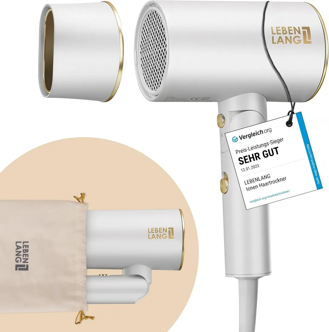 LEBENLANG Secador Pelo Iónico 2100W – Antipuntas Abiertas