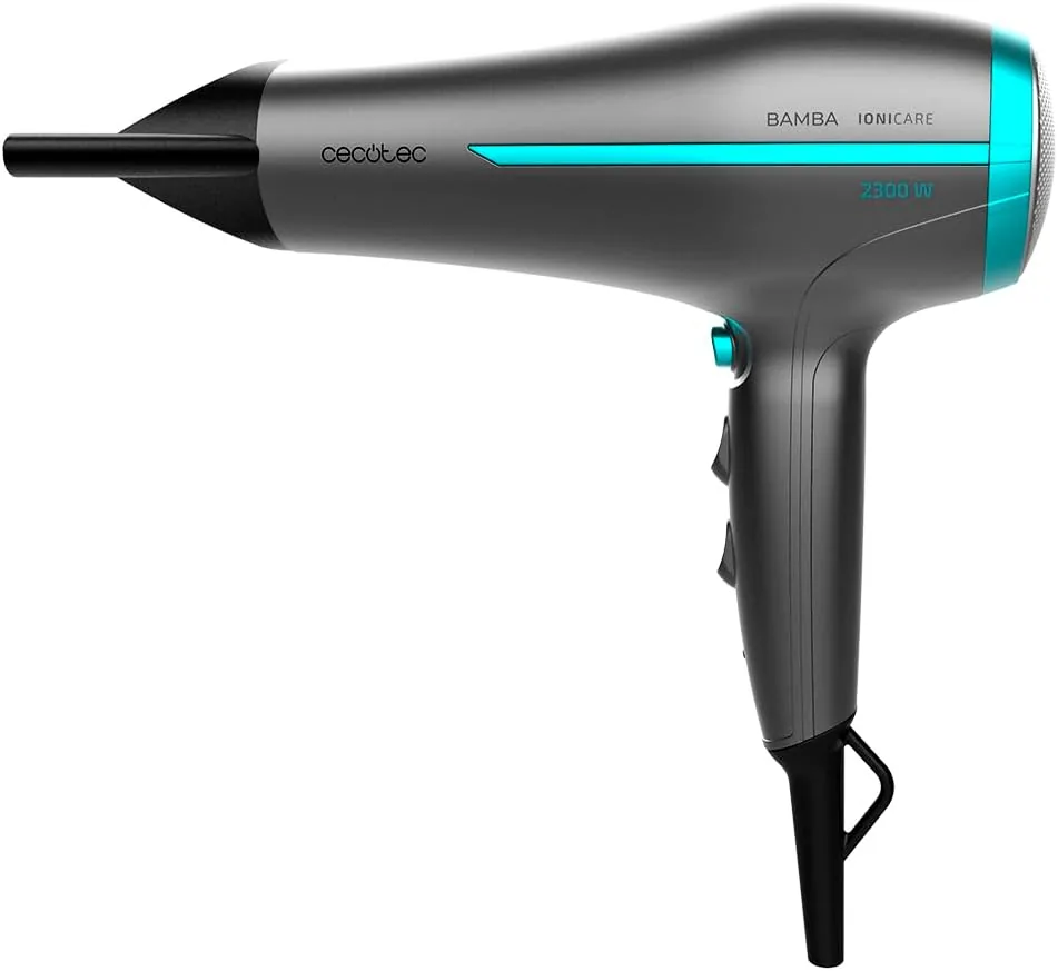Cecotec Secador de Pelo Iónico Bamba IoniCare 5200 Aura Black. 2300W, Concentrador y Difusor, Cabello Sin Encrespamiento, Motor DC, Ion Real, Gran Caudal de Aire, 2 Velocidades y 3 Temperaturas foto 2