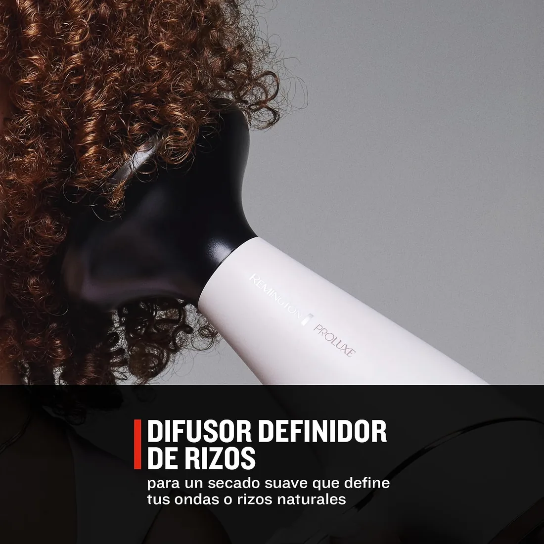 Remington Secador de Pelo Profesional PROluxe - Tecnología OPTIHeat, Iónico, Peinados Duraderos y Sin Encrespamiento, 2400 W, Motor AC, Difusor y Concentrador, 3 Temperaturas, 2 Velocidades - AC9140 foto 3