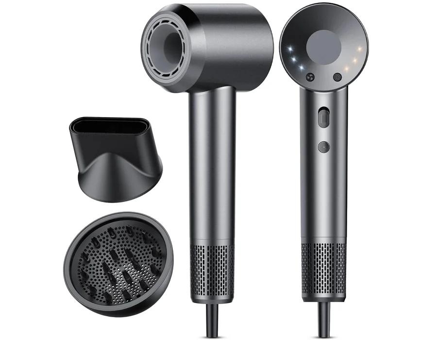 Secador de Pelo, Secador Pelo Profesional Iónico Portátil 160000 RPM, Secado Rápido, 500M Iones, Control de Temperatura, Con Difusor Magnético y Boquilla, 4 Niveles de Temperatura 