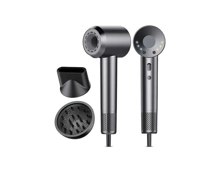 Secador de Pelo, Secador Pelo Profesional Iónico Portátil 160000 RPM, Secado Rápido, 500M Iones, Control de Temperatura, Con Difusor Magnético y Boquilla, 4 Niveles de Temperatura foto 2