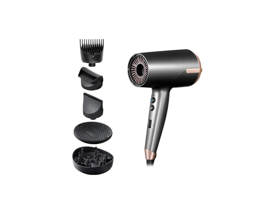 Remington Secador de Pelo Professional ONE, sensor Thermacare para proteger cabello, iónico, 8 ajustes, 4 accesorios, reductor encrespamiento, neceser para guardar, D6078 foto 2