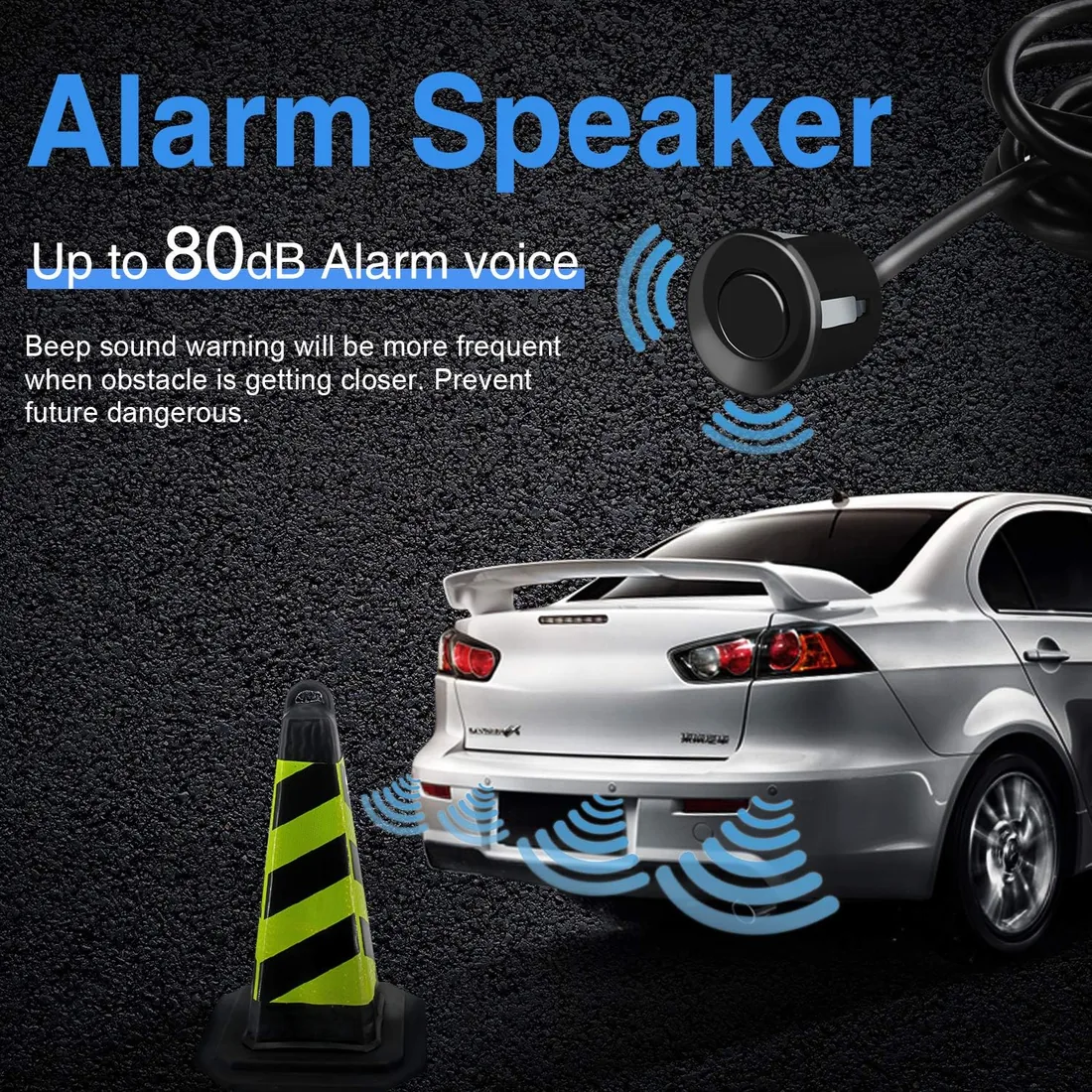 Sensores de Aparcamiento, Aolead Sensor Aparcamiento Coche Radar Reserva con 4 Sensores y Bibi Alerta de Sonido - Negro foto 2