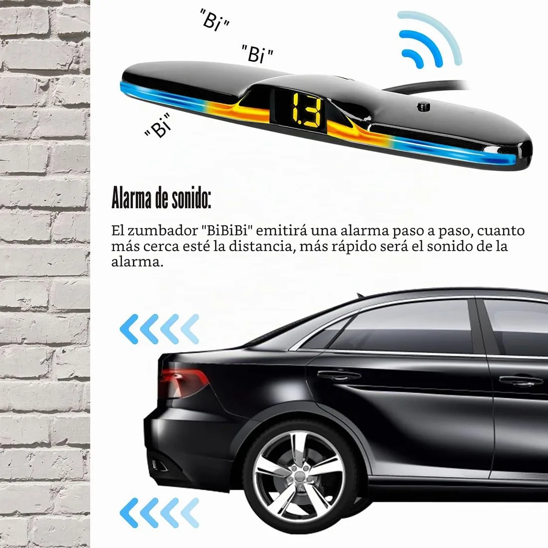 Shkalacar Sensores Aparcamiento Coche, Aparcamiento Coche Kit | con 4 Sensores, Aparcamiento Detección de Distancia, Luz LED, Zumbador de Advertencia de Sonido foto 3