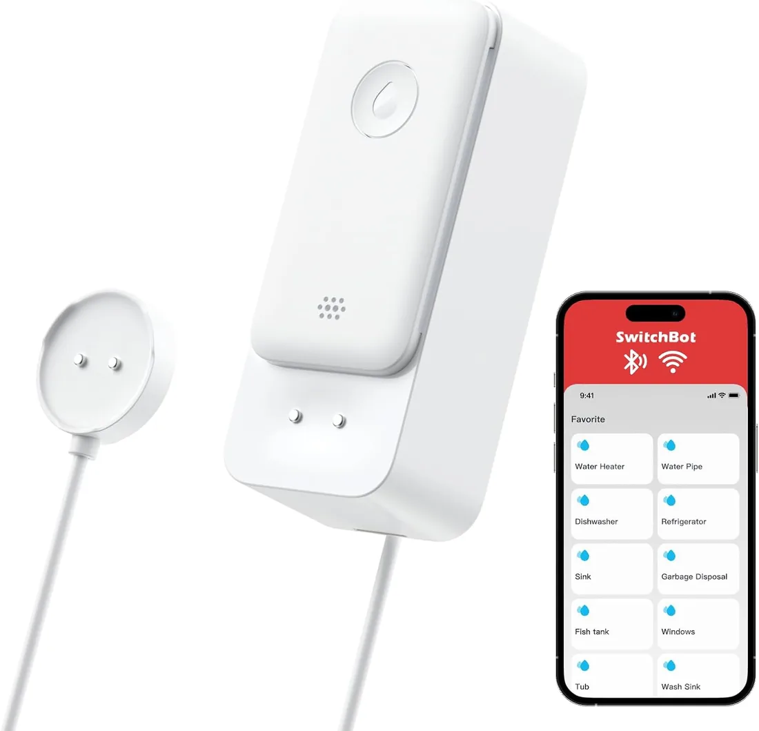 SwitchBot WiFi Sensor de Agua, Detector Inteligente de Fugas de Agua, 100dB Alertas Ajustables y de App, IP67 Impermeable, Detector Inalámbrico para Cocina, Baño, Sótano (Detector with Cable 1Pack) foto 3