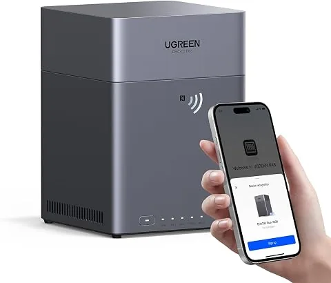 UGREEN NASync DH4300 Plus NAS de Escritorio 4 Bahías, LAN 2.5GbE, AI Álbum | 4GB RAM, NFC, 4K HDMI, NAS para Principiante foto 2
