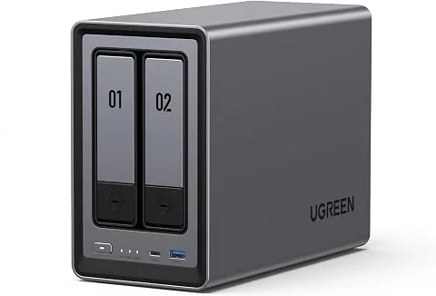 UGREEN NASync DXP2800, NAS de Escritorio de 2 bahías Servidor NAS, 8GB DDR5 | Intel N100 de 4 núcleos, 2,5 GbE, 2 * M.2, C