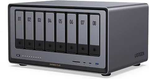UGREEN NASync DXP8800 Plus, NAS de Escritorio de 8 bahías, Intel i5-1235U | 8GB DDR5, SSD 128GB, 2×10GbE, 2×M.2 NVMe, 2×TB foto 2