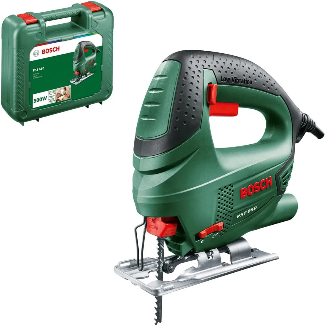 Bosch Sierra de calar PST 650 | Su diseño compacto permite serrar con comodidad, incluso a principiantes PST 650 + maletín