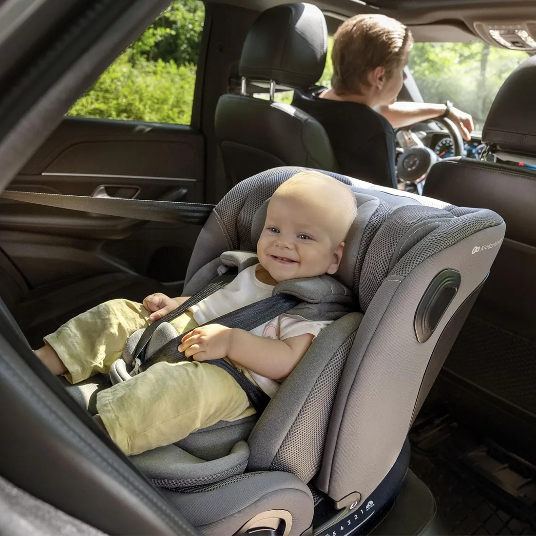 Kinderkraft I-GROW 2 PRO Silla de coche, I-SIZE 40-150 cm, Isofix, Silla coche bebé, para niños, Ajustable, Sillade, RWF, FWF, Universal para coche, Asiento, 360º, Grupo 0+/1/2/3, 0-36 kg, Gris foto 2
