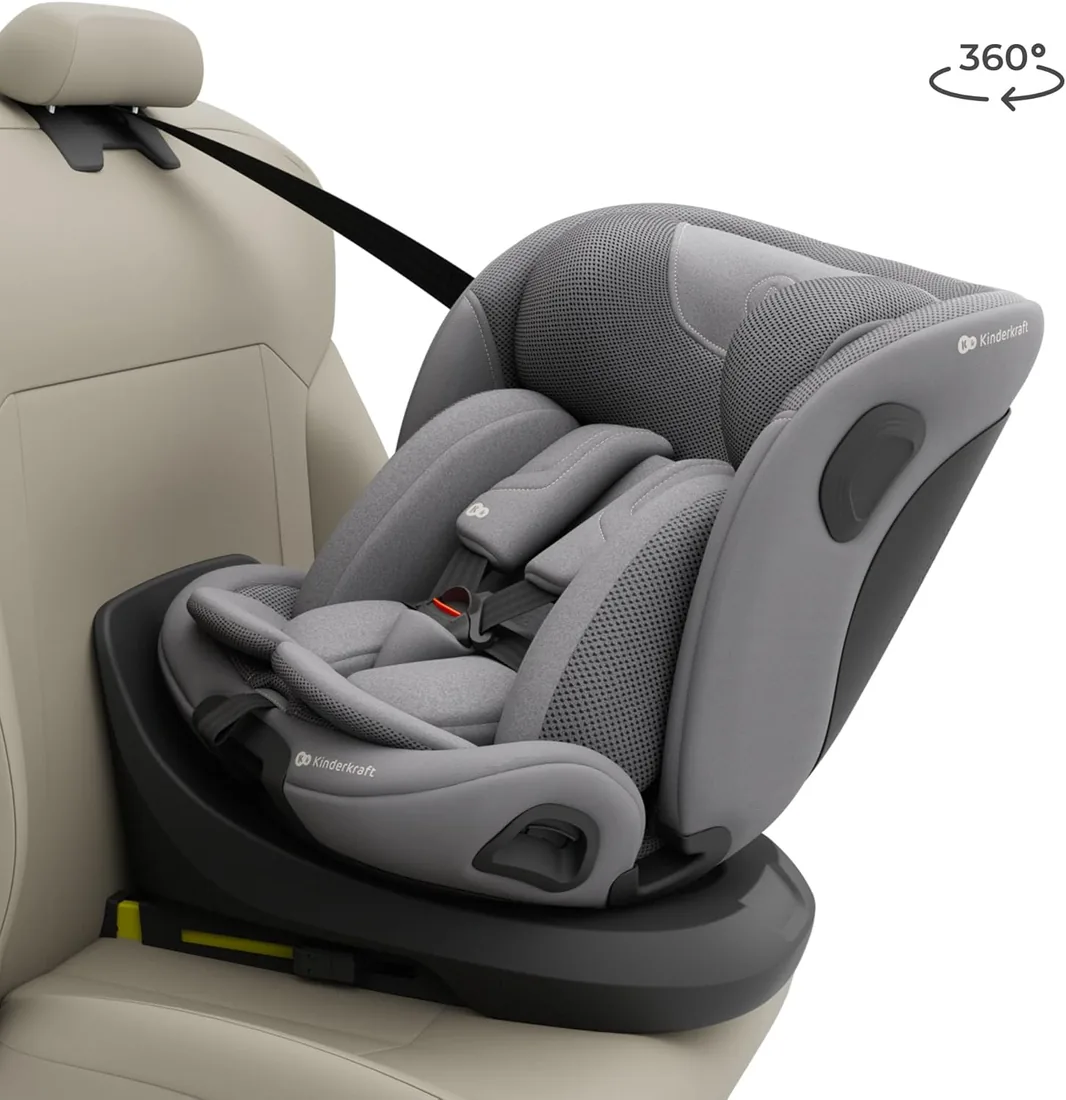 Kinderkraft I-GROW 2 PRO Silla de coche, I-SIZE 40-150 cm, Isofix, Silla coche bebé, para niños, Ajustable, Sillade, RWF, FWF, Universal para coche, Asiento, 360º, Grupo 0+/1/2/3, 0-36 kg, Gris foto 3